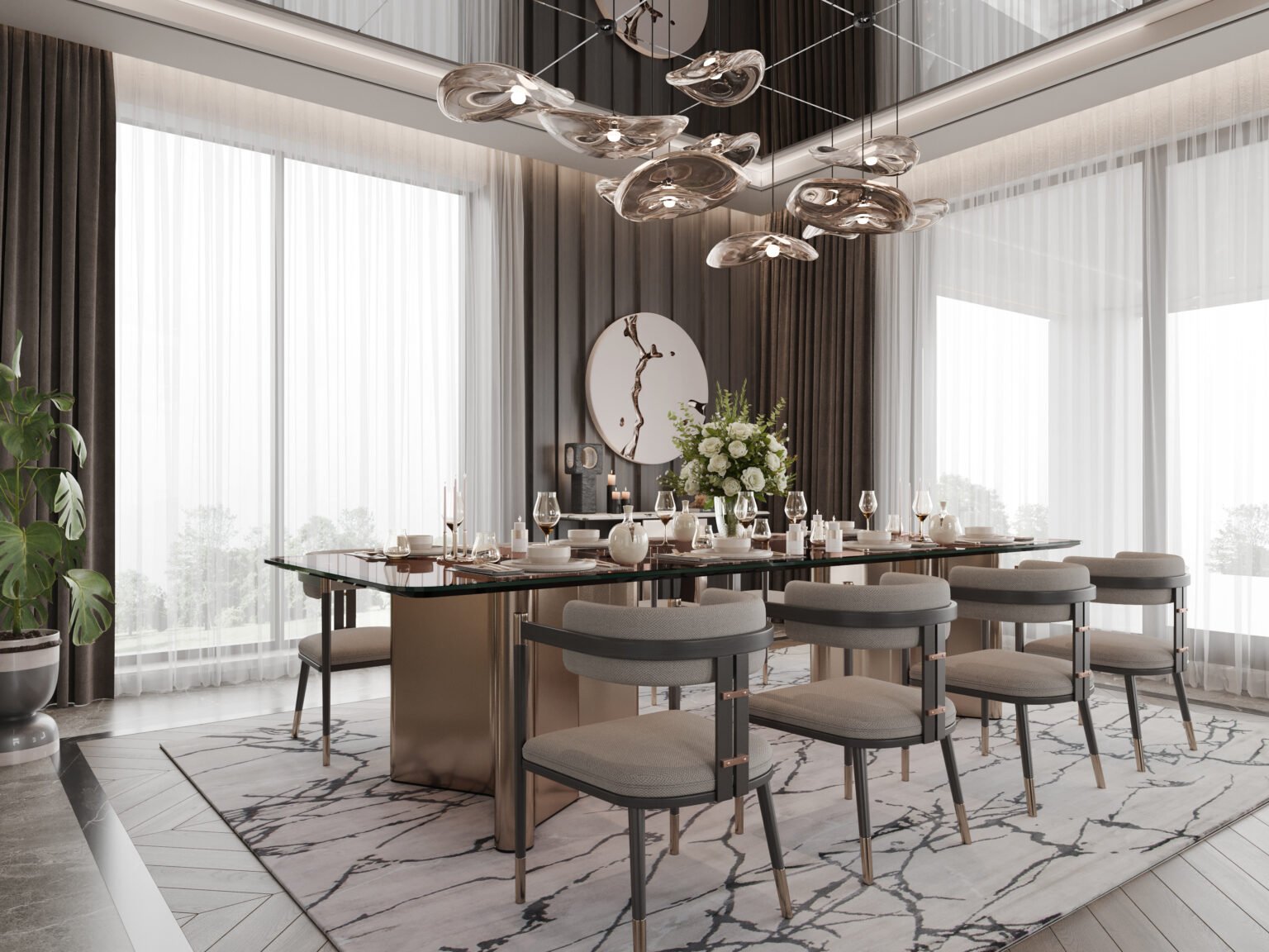 Ankara lüks iç mimari tasarım – modern yemek odası dekorasyonu